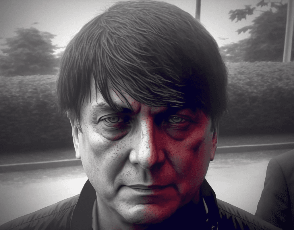 Imagem do rosto do genocida gerada por inteligência artificial